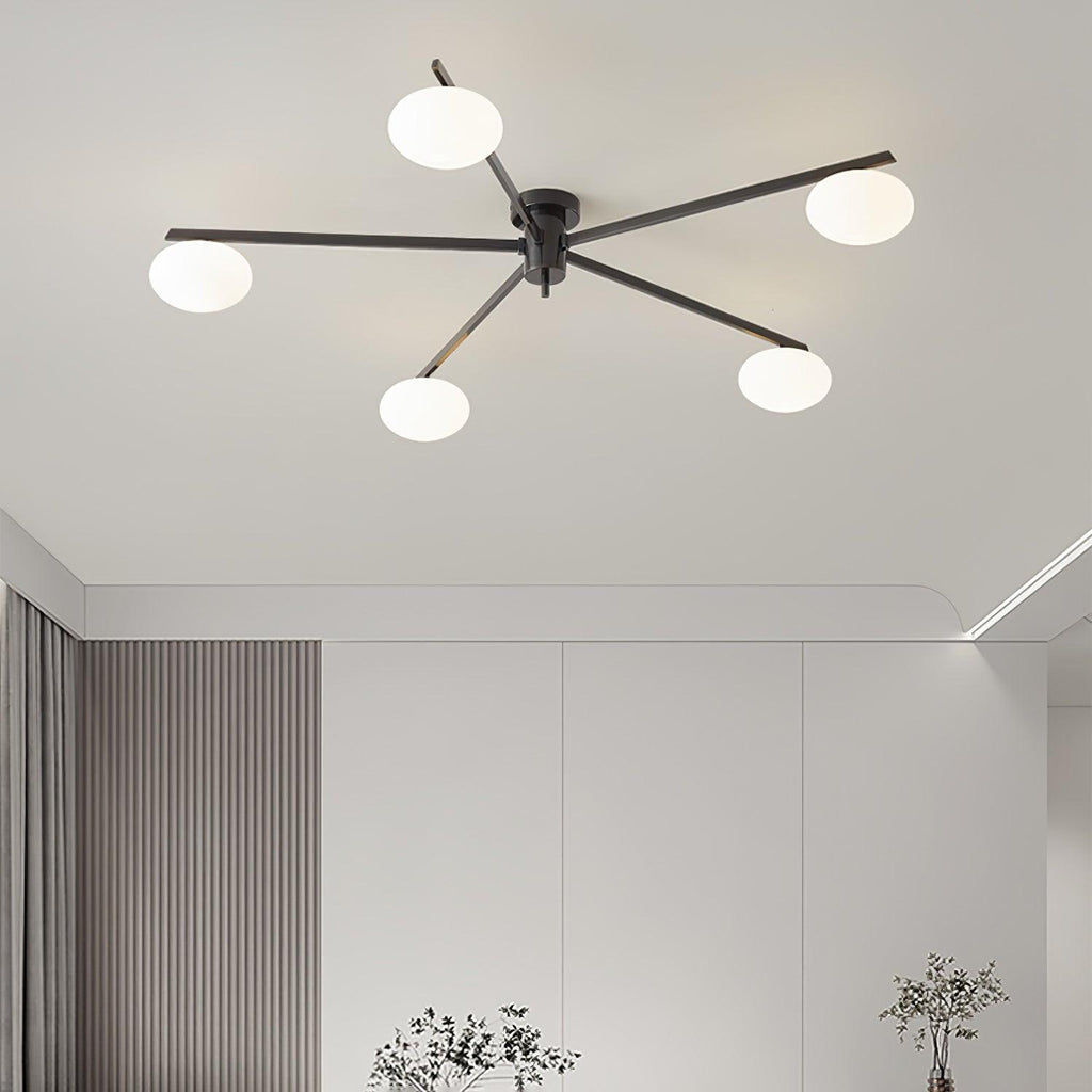 Jania Modern Glass Black Ceiling Light | ventumra