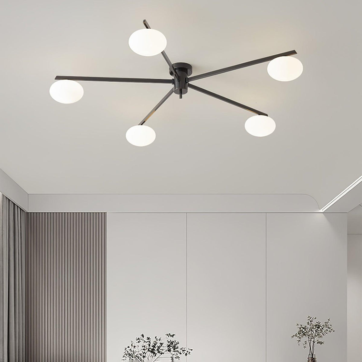 Jania Modern Glass Black Ceiling Light | ventumra