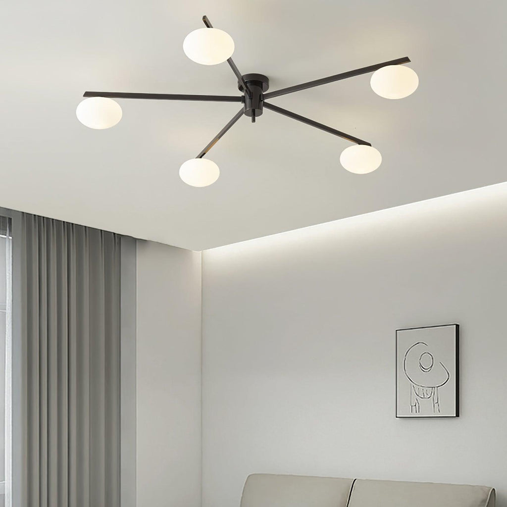 Jania Modern Glass Black Ceiling Light | ventumra