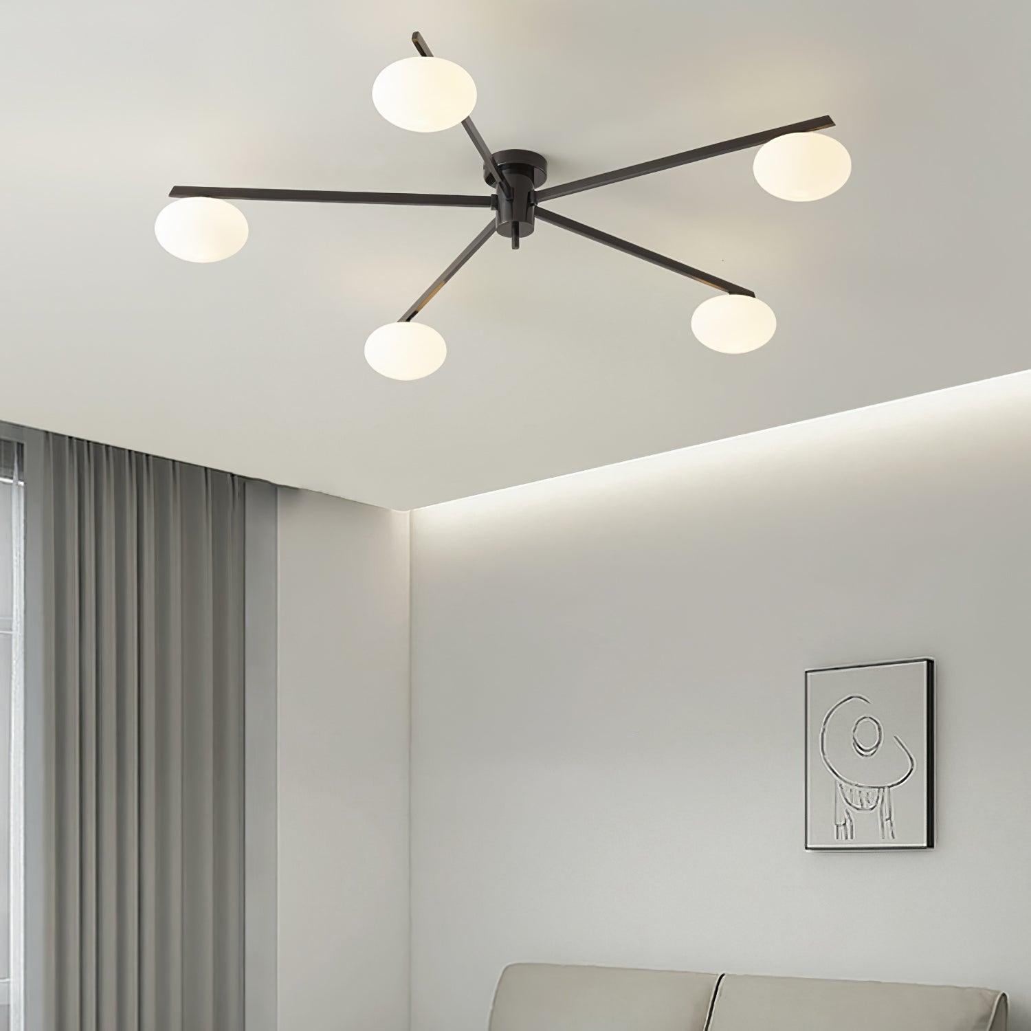 Jania Modern Glass Black Ceiling Light | ventumra