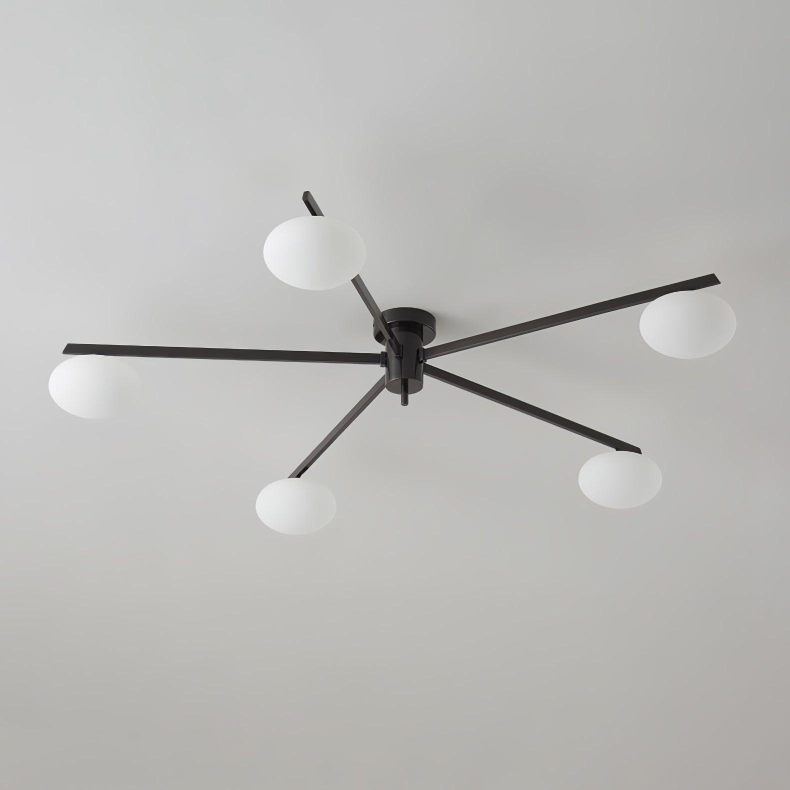 Jania Modern Glass Black Ceiling Light | ventumra