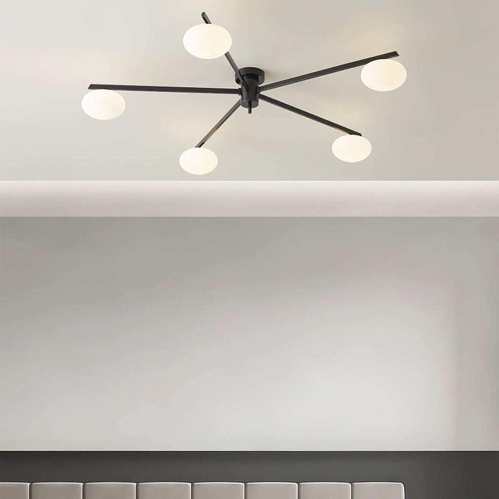 Jania Modern Glass Black Ceiling Light | ventumra