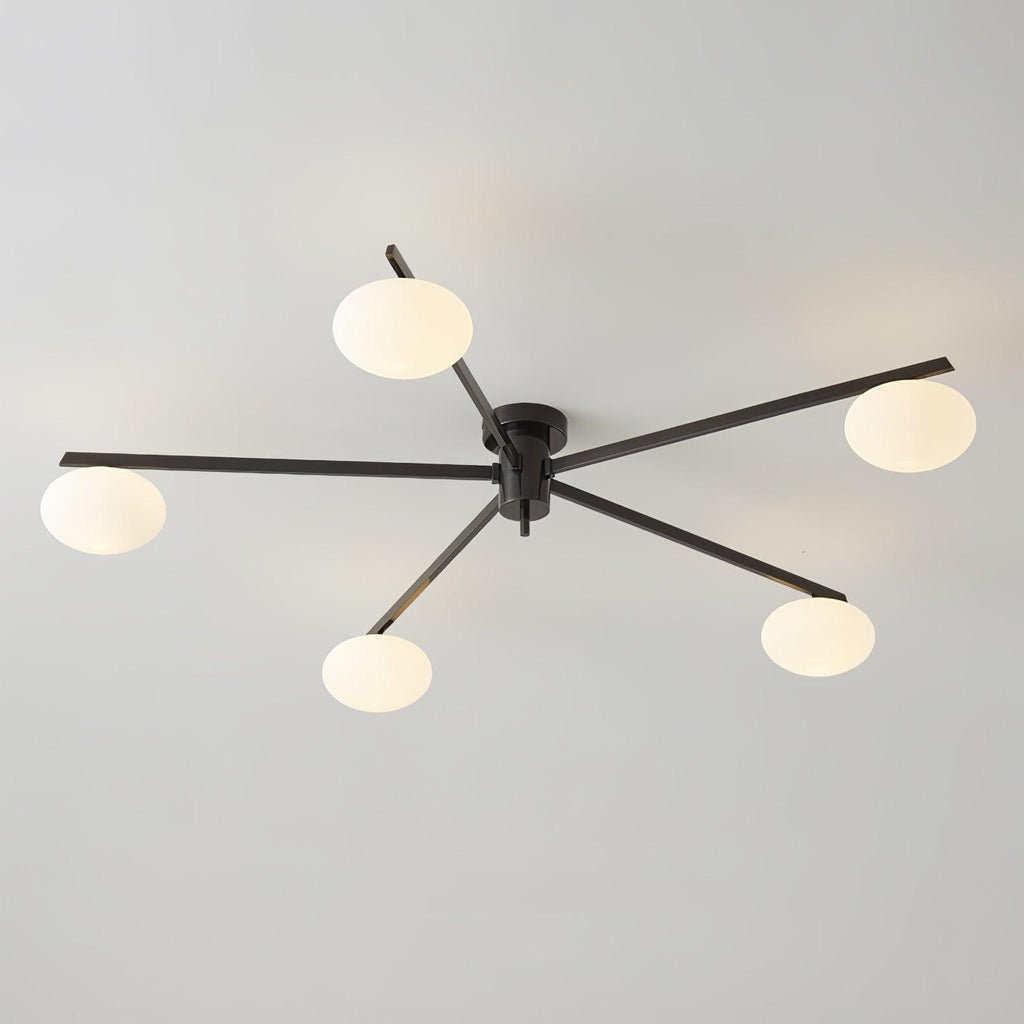Jania Modern Glass Black Ceiling Light | ventumra