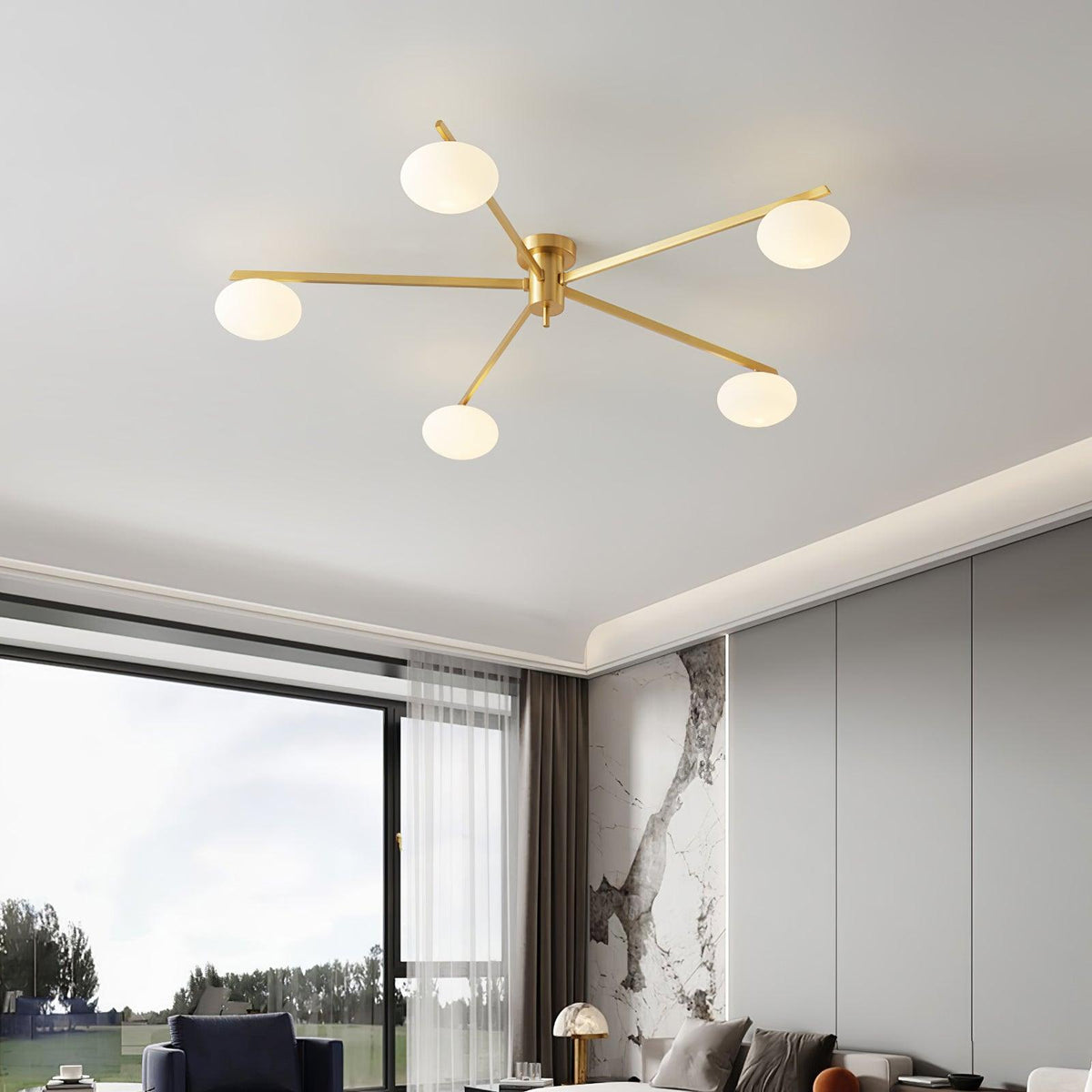 Jania Modern Glass Black Ceiling Light | ventumra