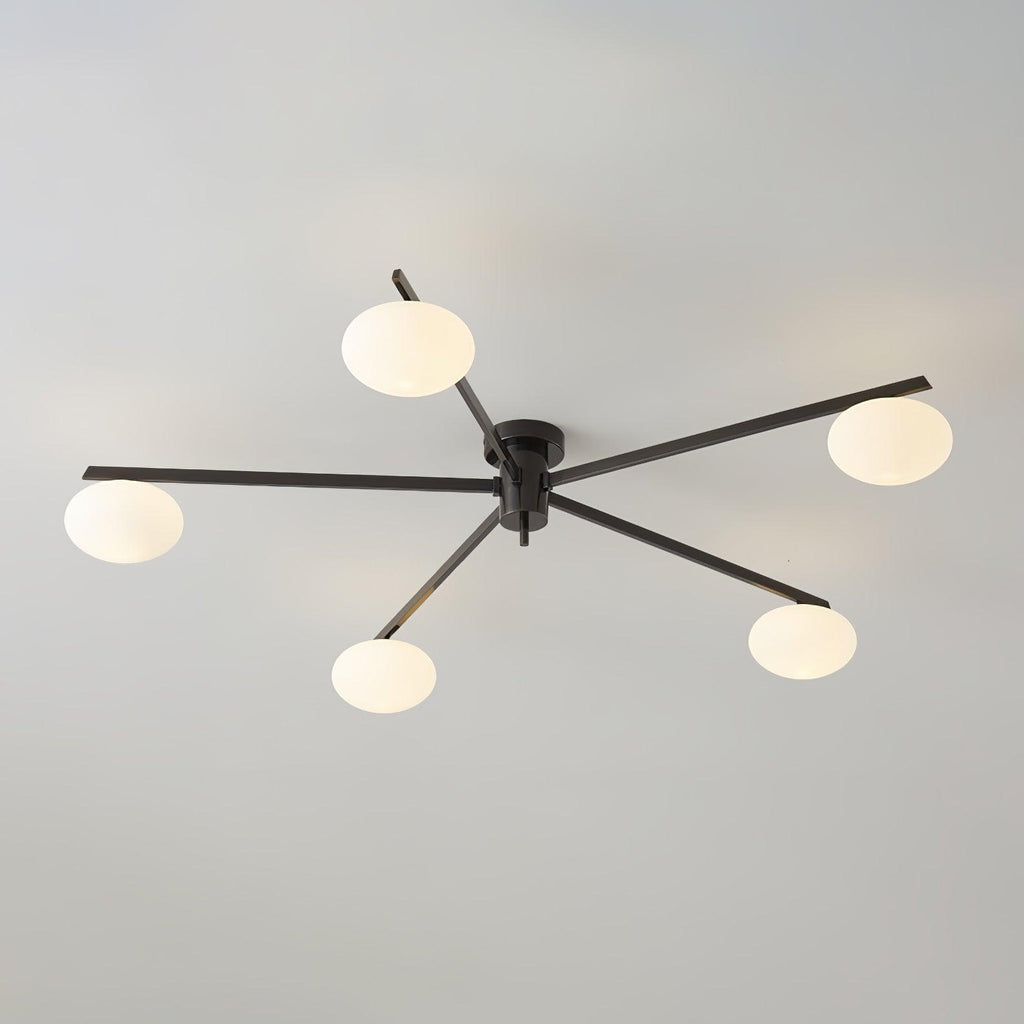 Jania Modern Glass Black Ceiling Light | ventumra