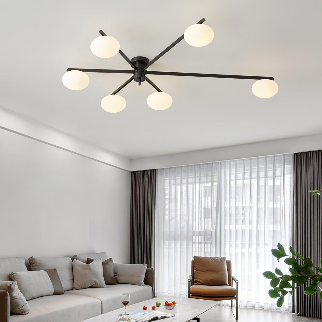 Jania Modern Glass Black Ceiling Light | ventumra
