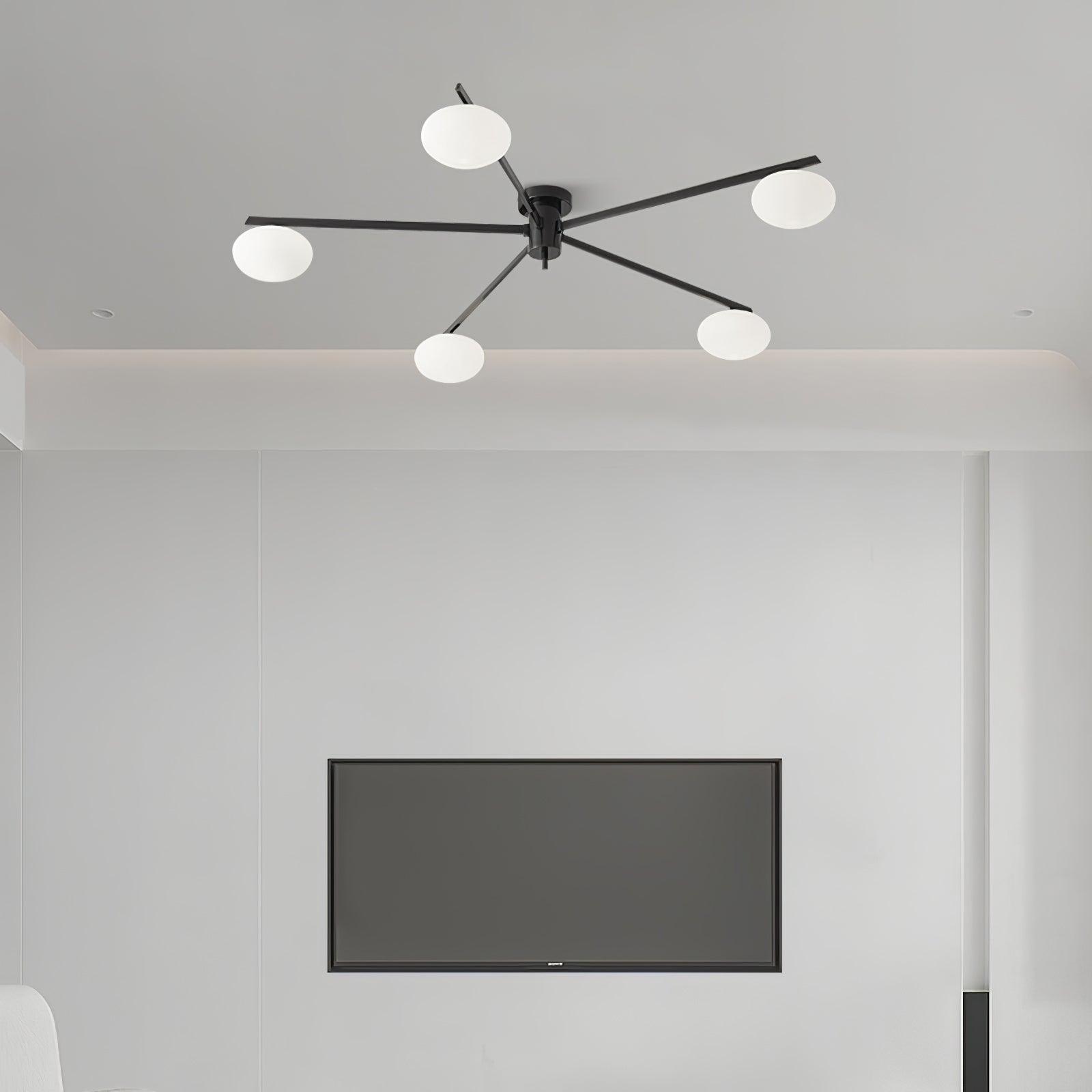 Jania Modern Glass Black Ceiling Light | ventumra