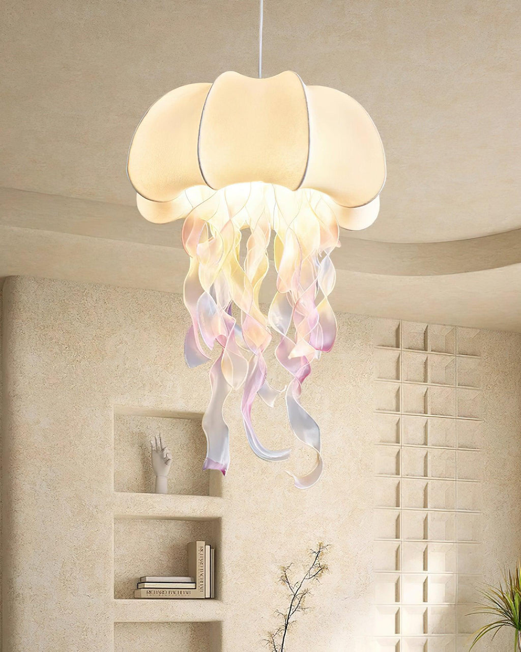 Jellyfish Pendant Light with Iridescent Ribbons | ventumra