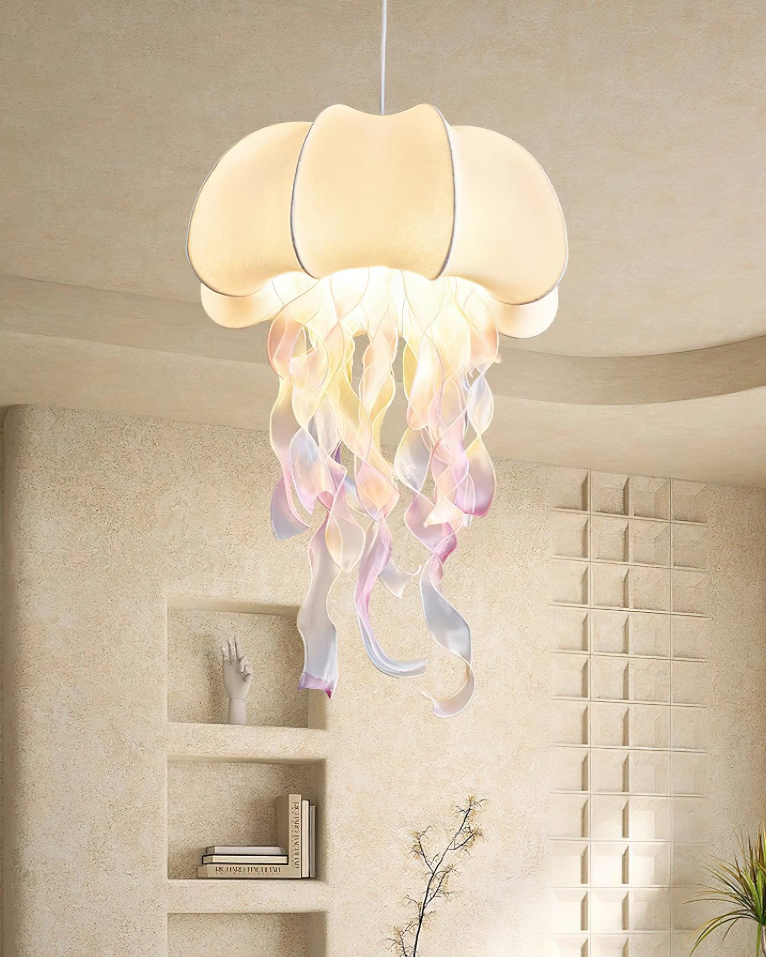 Jellyfish Pendant Light with Iridescent Ribbons | ventumra
