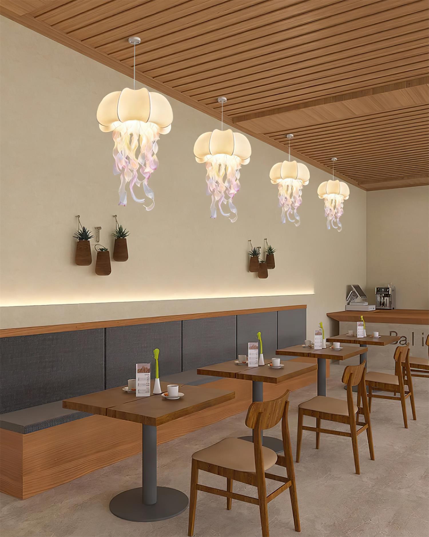 Jellyfish Pendant Light with Iridescent Ribbons | ventumra