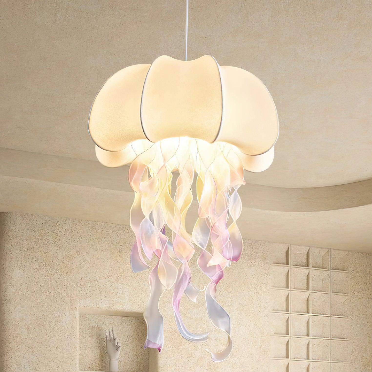 Jellyfish Pendant Light with Iridescent Ribbons | ventumra
