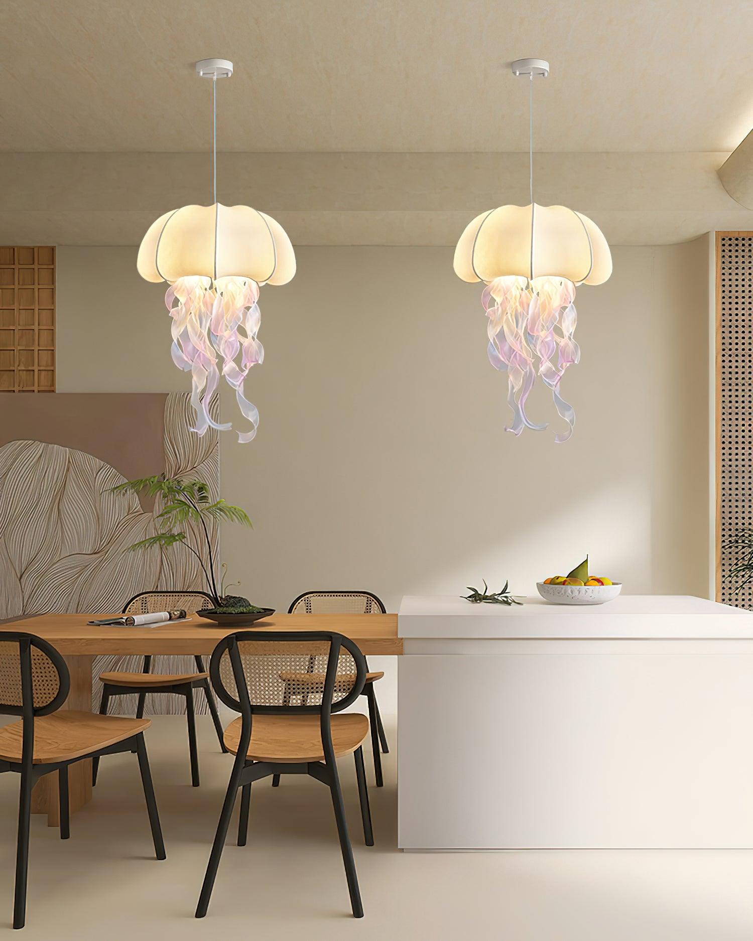 Jellyfish Pendant Light with Iridescent Ribbons | ventumra
