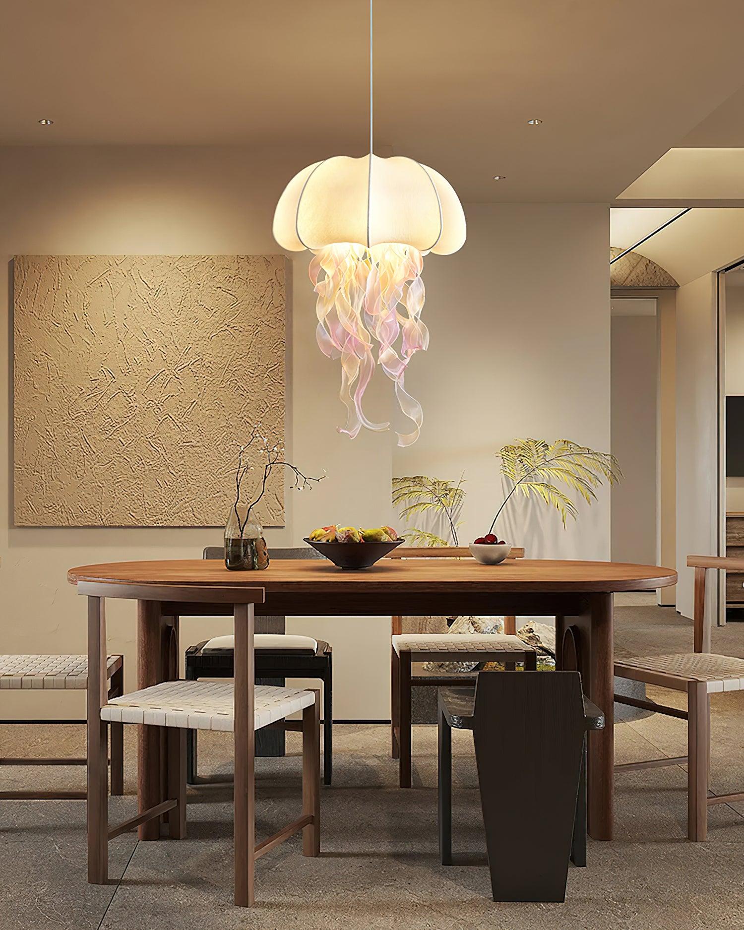 Jellyfish Pendant Light with Iridescent Ribbons | ventumra