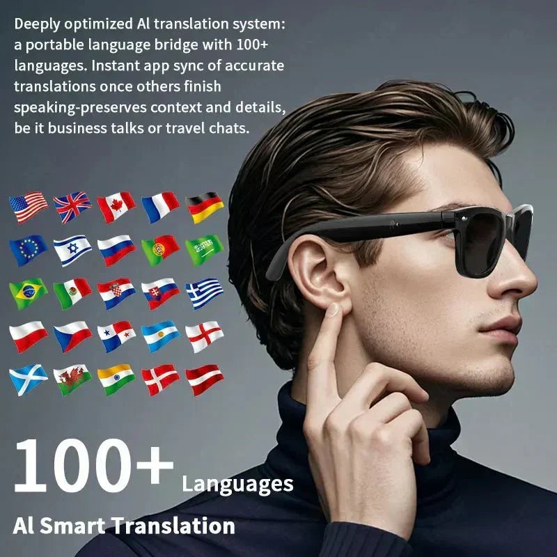 Gafas de sol fotográficas con IA AstroLens — Cámara de alta calidad y traducción de voz en tiempo real