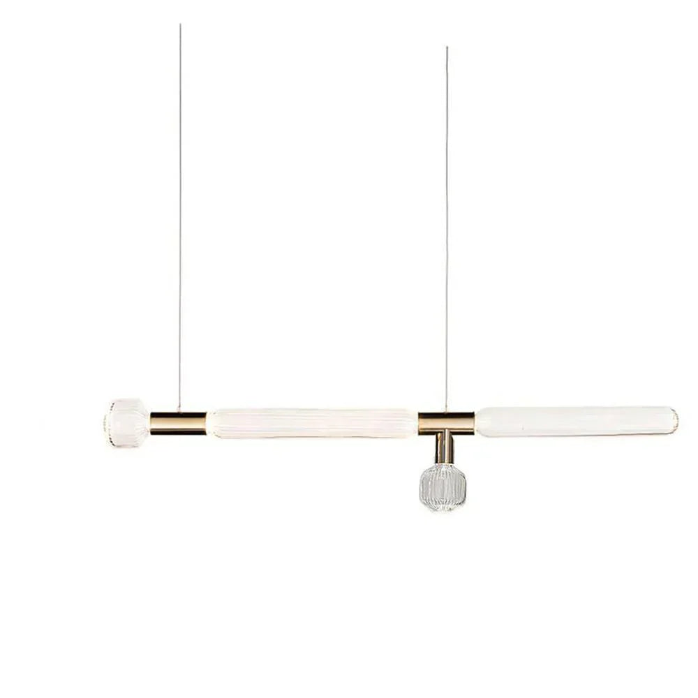 Lumenara Tube Pendant Light With Elegant Crystal Cylinders