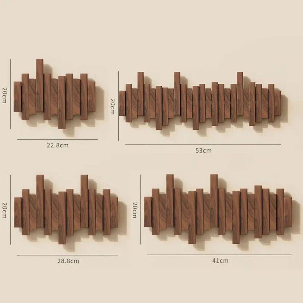 KeyLine Wall Rack — Piano Key Design, Walnut or Beech Wood