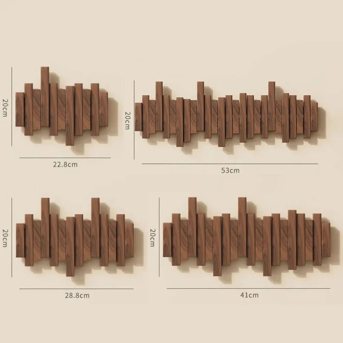 KeyLine Wall Rack — Piano Key Design, Walnut or Beech Wood