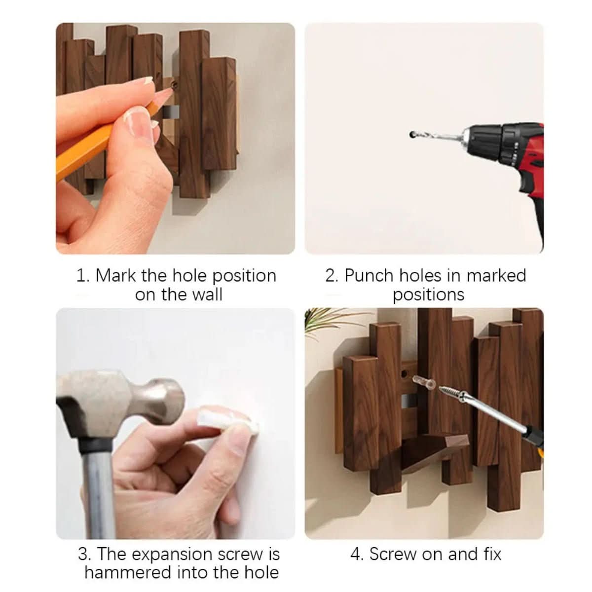 KeyLine Wall Rack — Piano Key Design, Walnut or Beech Wood