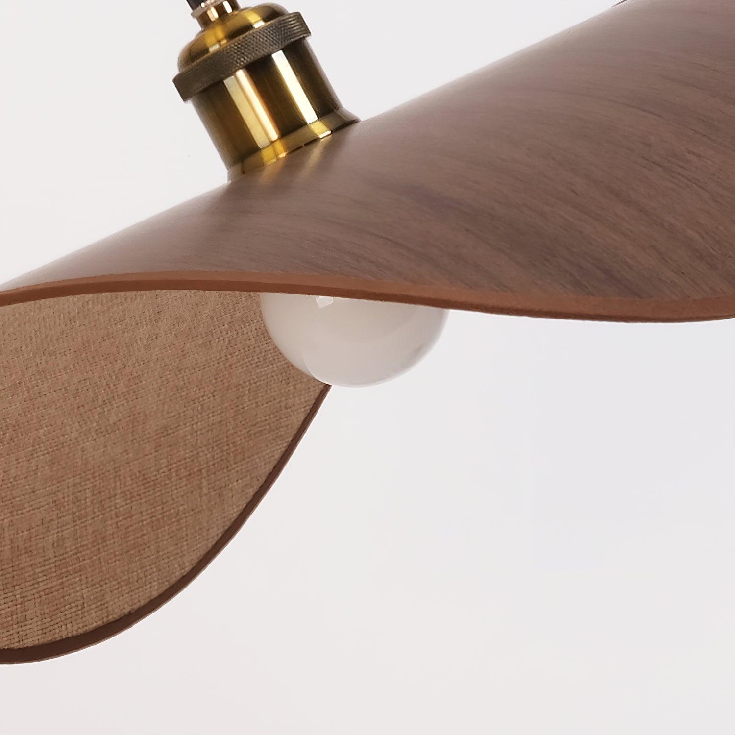 Pendant Lamp Linen Fabric Shade Wood | ventumra