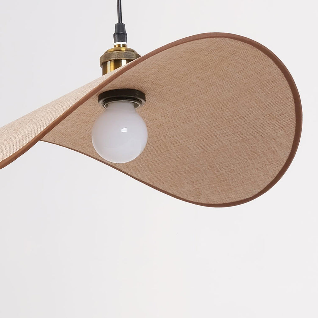 Pendant Lamp Linen Fabric Shade Wood | ventumra
