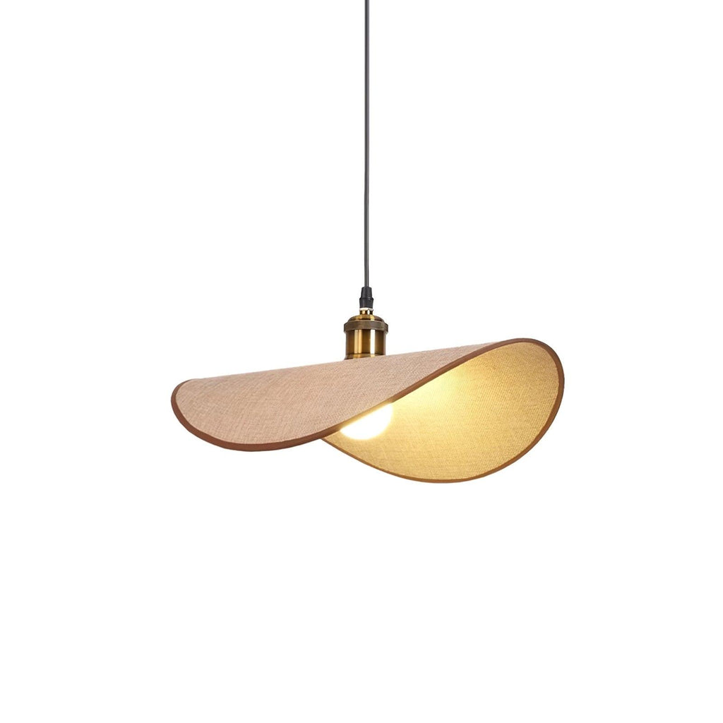 Pendant Lamp Linen Fabric Shade Wood | ventumra