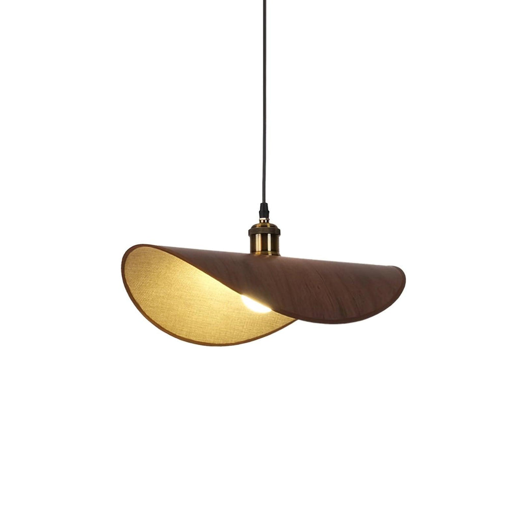 Pendant Lamp Linen Fabric Shade Wood | ventumra