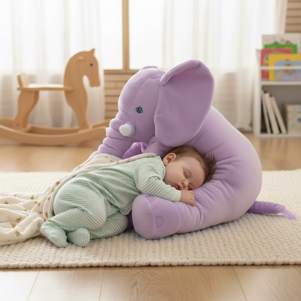 Knuffelbaar olifantenkussen voor kinderen — zachte knuffel