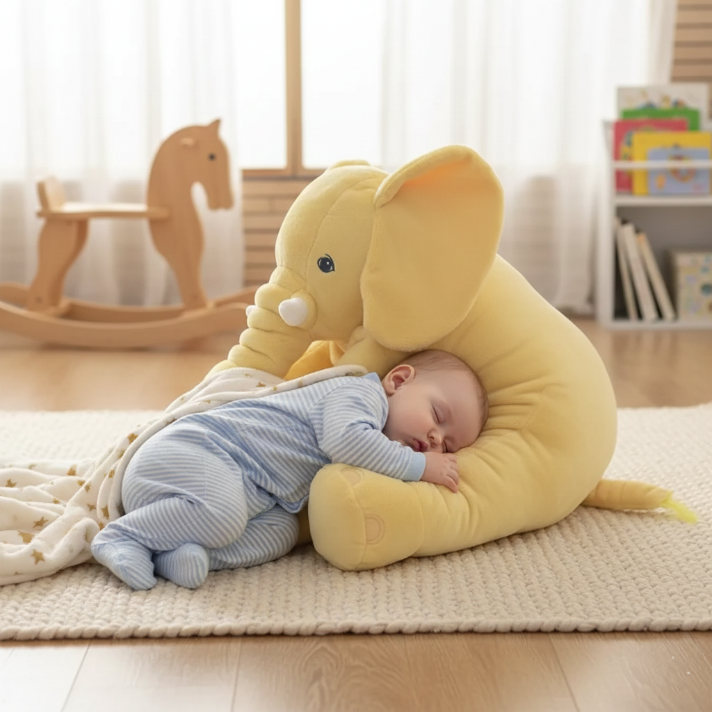 Knuffelbaar olifantenkussen voor kinderen — zachte knuffel