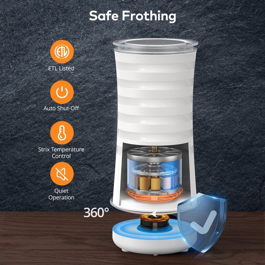 CafeSphere 4-In-1 Milk Frother and Steamer — Compact Four-Setting Countertop Appliance