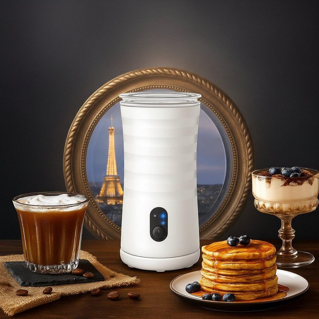 CafeSphere 4-In-1 Milk Frother and Steamer — Compact Four-Setting Countertop Appliance