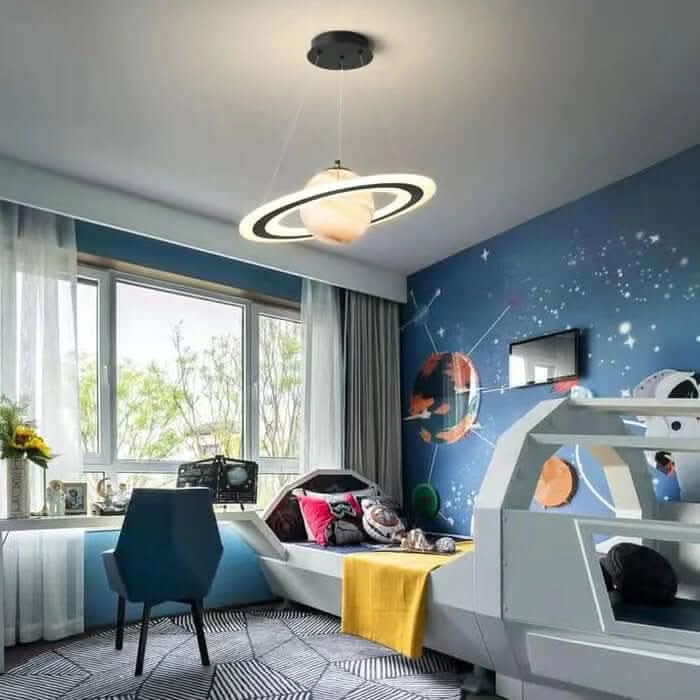 Cosmo Planet 悬挂式灯具——蓝色地球图案吊灯