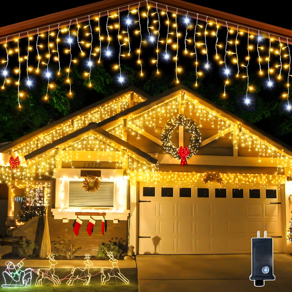 Waterproof Warm White LED Curtain Lights — Window Decoration