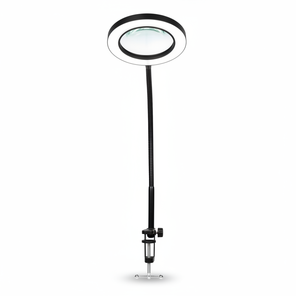 LED Magnifying Lamp — 20x Magnification, 6-Inch Lens, 36 LEDs