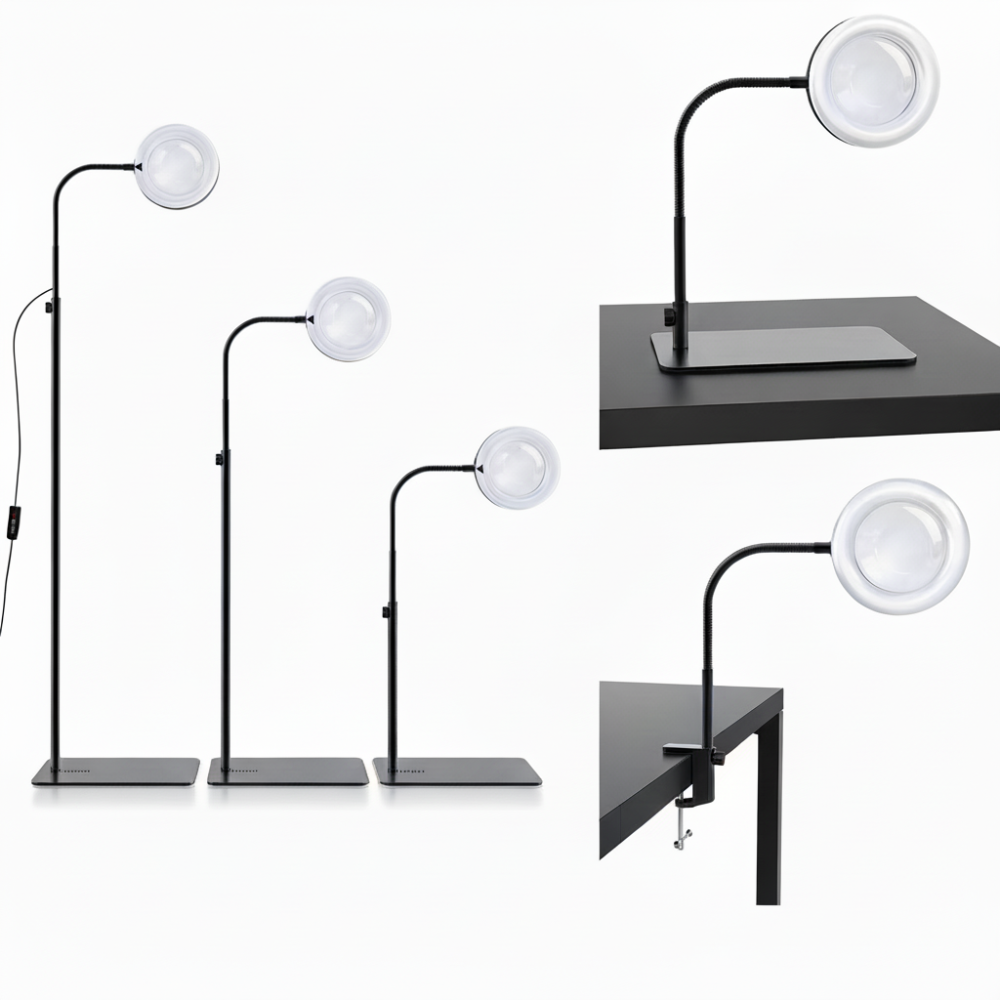 LED Magnifying Lamp — 20x Magnification, 6-Inch Lens, 36 LEDs