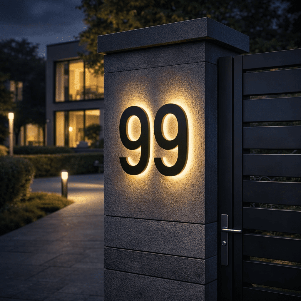 أرقام المنازل LED القابلة للتخصيص من LumaSign — عرض مضيء وواضح للعنوان