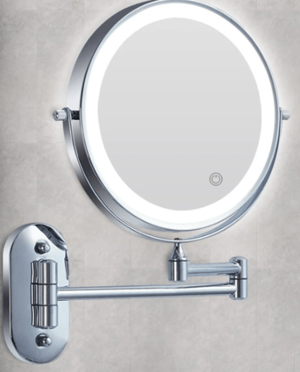LumiView Cordless LED Magnifying Mirror — Adjustable Lighting, Rechargeable Battery