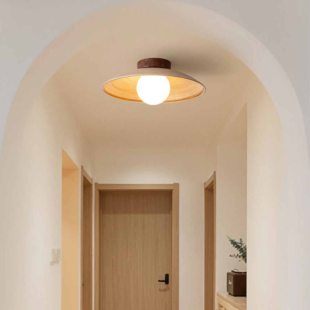 Muto Vintage Flush Mount Ceiling Light Wood/Metal/Glass Bar/Hotel | ventumra