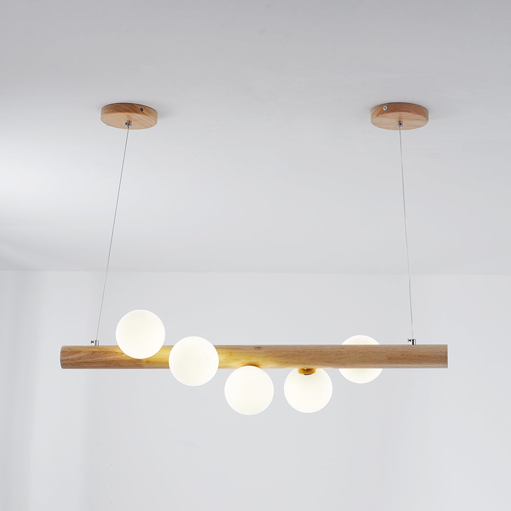 Valentina Glass Bubble Pendant Light Wood/Walnut | ventumra