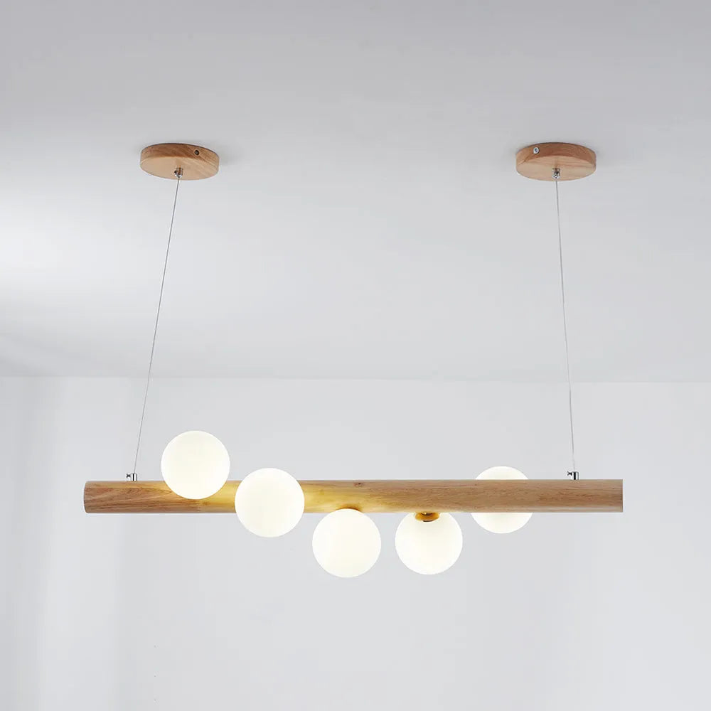 Valentina Glass Bubble Pendant Light Wood/Walnut | ventumra