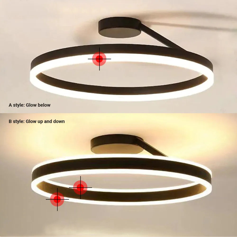 Nowoczesna okrągła lampa sufitowa Solen, czarno-biała | ventumra