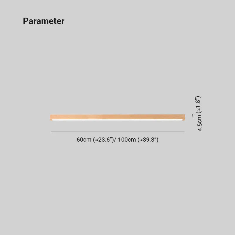 Arisha Linear Slim Ceiling Light, Wood | ventumra
