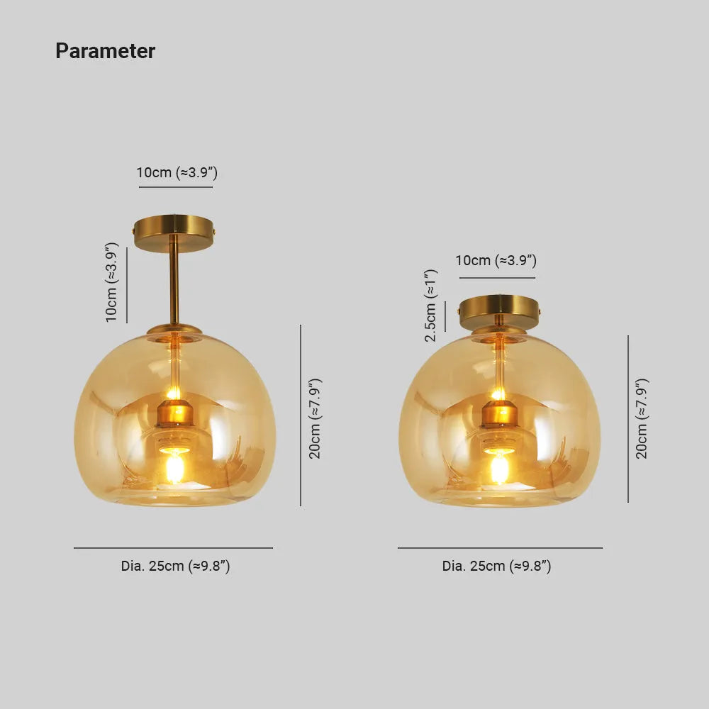 Rhea Glass Semi-Flush Mount Ceiling Light/Pendant Light | ventumra