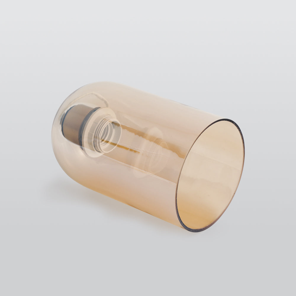 Valentina Modern Cylinder Semi-Flush Mount Clear Glass Ceiling Light, Cognac/Grey | ventumra