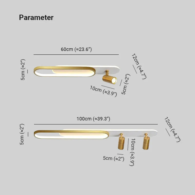Aim Modern Ceiling Light Spotlight, Black/Gold | ventumra