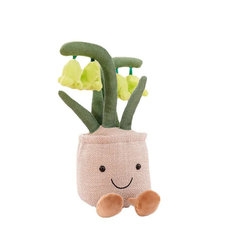 Glad mjuk leksak med blommotiv — färgglad blomdesign