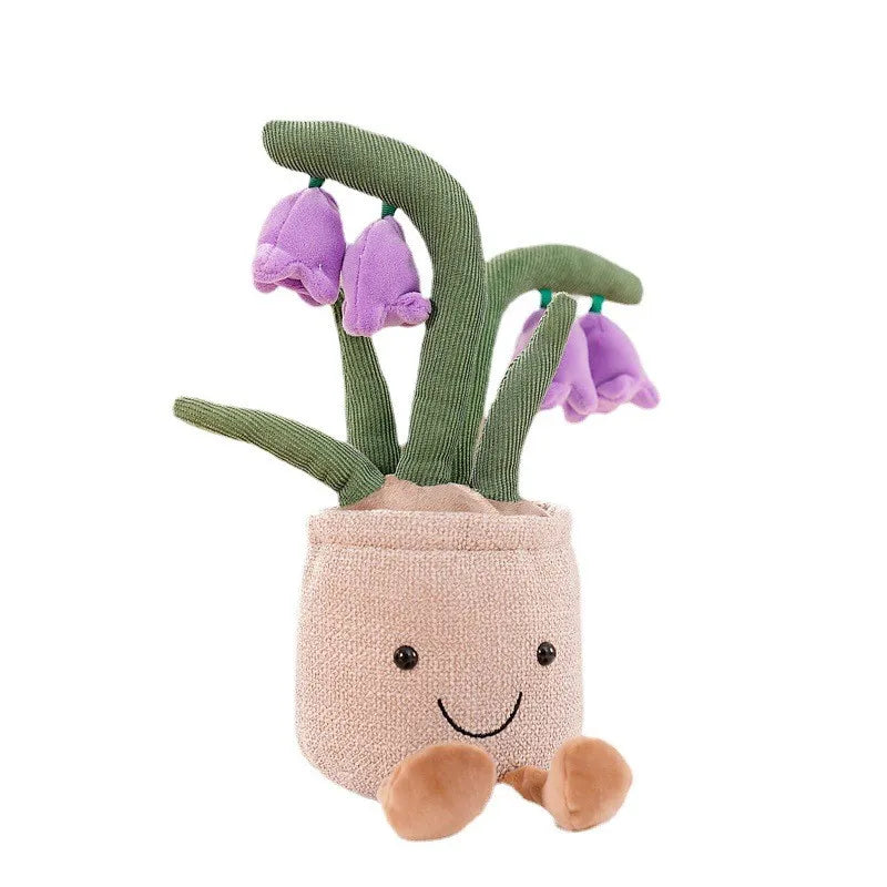 Glad mjuk leksak med blommotiv — färgglad blomdesign