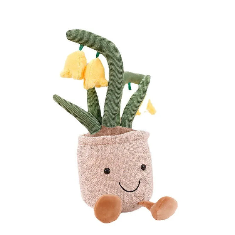 Glad mjuk leksak med blommotiv — färgglad blomdesign