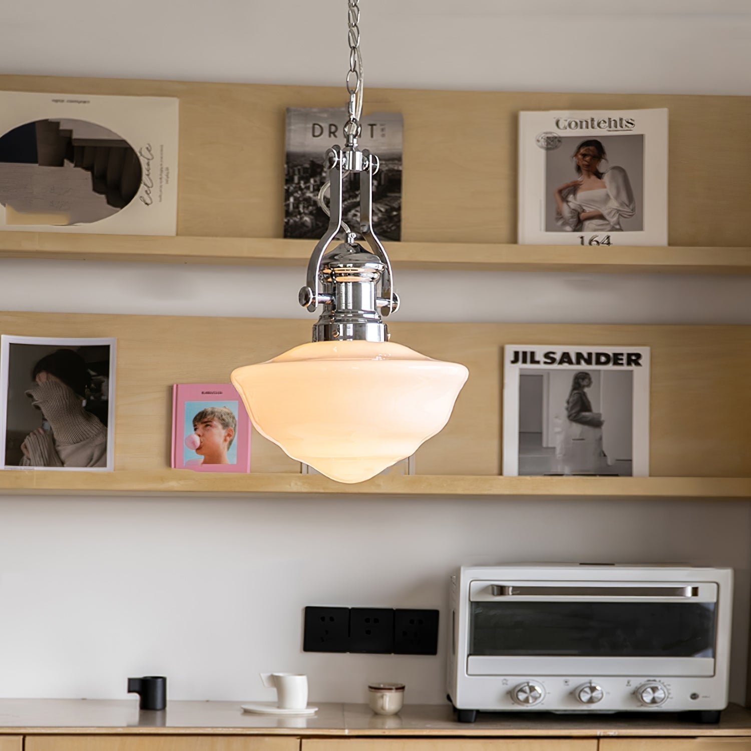 Vernaro | School-Style Pendant Lamp With Glass Shades