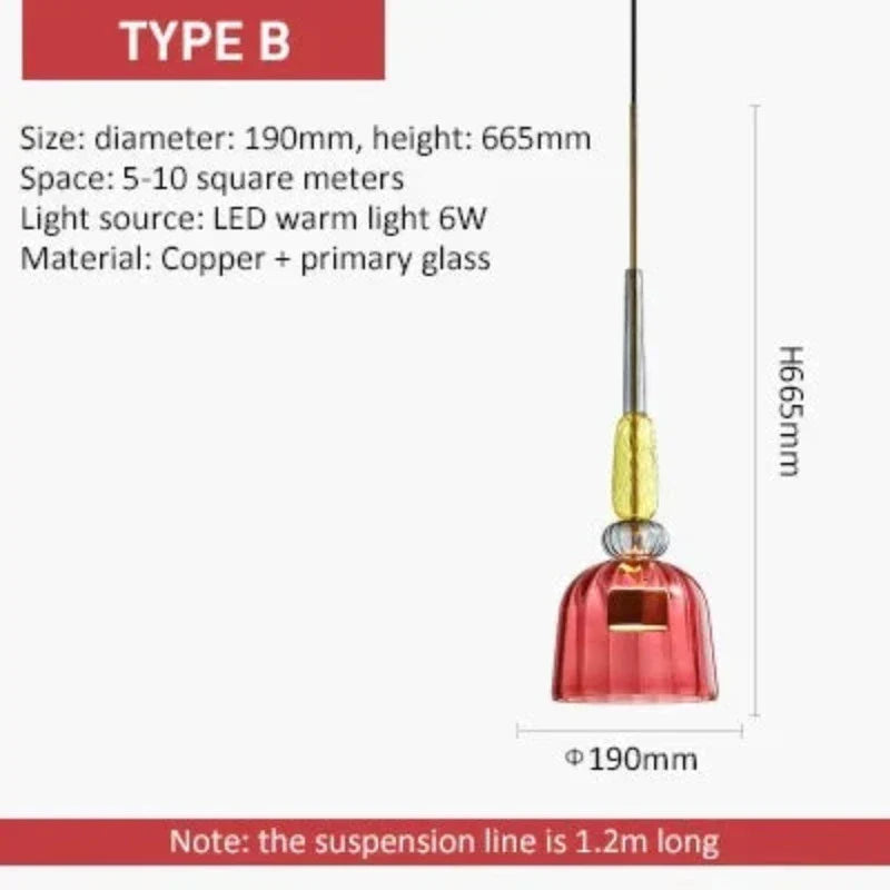 LumaVibe Glass Pendant Lights In Vivid Colors For Home Modern Urban Design And Artful Illumination