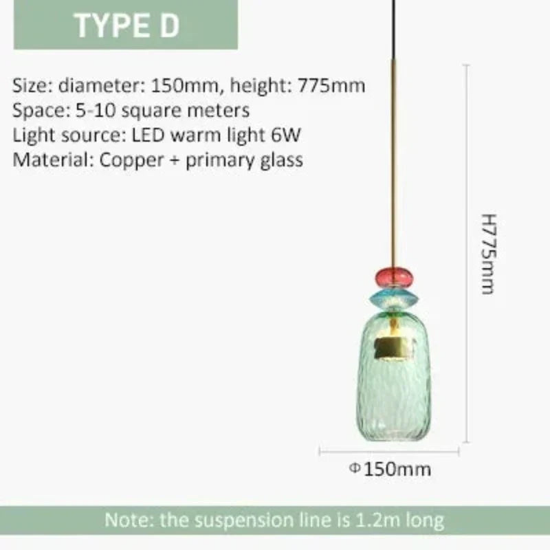 LumaVibe Glass Pendant Lights In Vivid Colors For Home Modern Urban Design And Artful Illumination